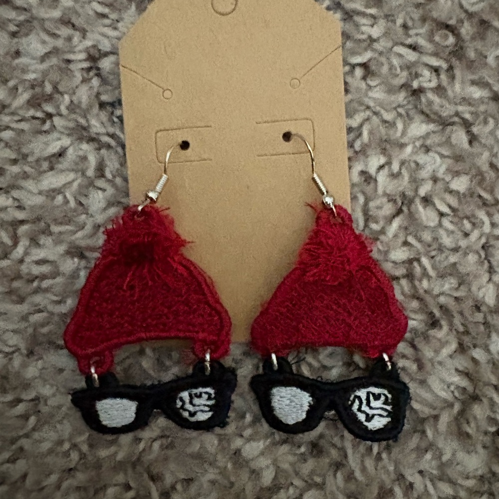 Christmas Story Embroidered Earrings, Ralphie